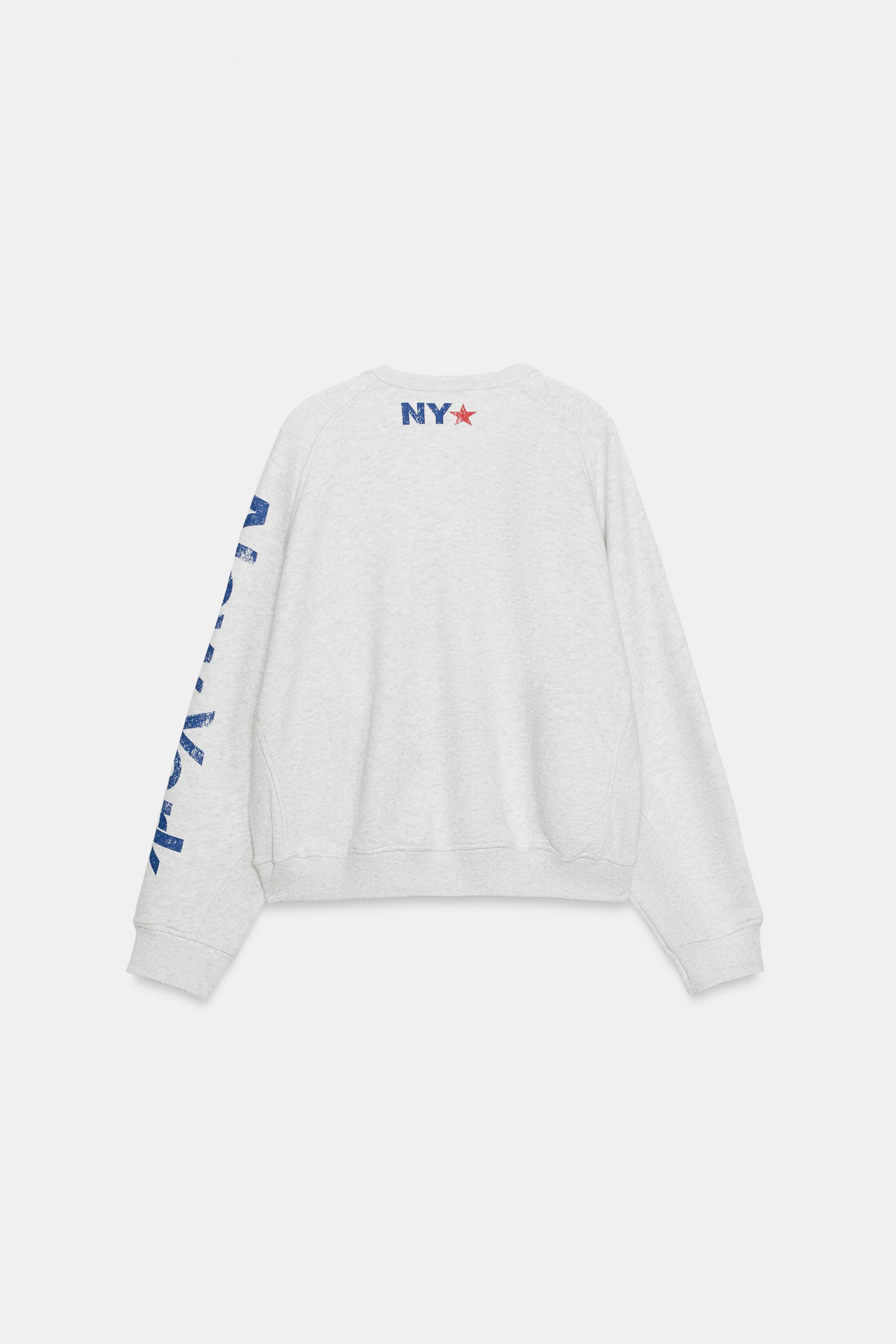 Женские худи Zara OVERSIZE TEXT SWEATSHIRT — фото 6