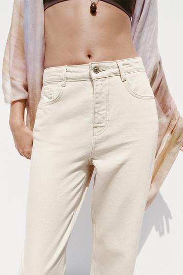JEANS Z.02 STRAIGHT ANKLE HIGH-WAIST - Ecru by Zara - Image 3