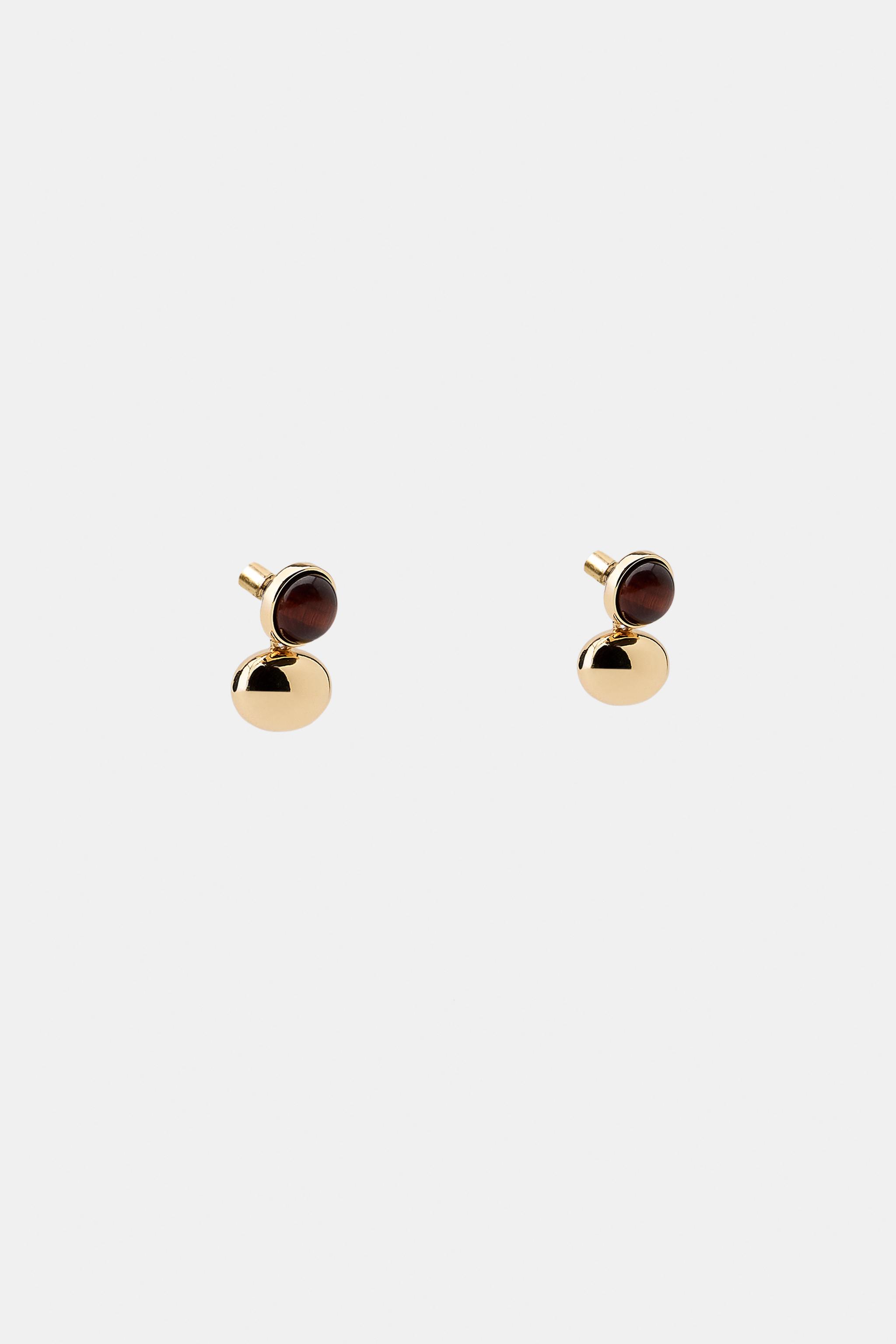 DOUBLE BALL STONE EARRINGS