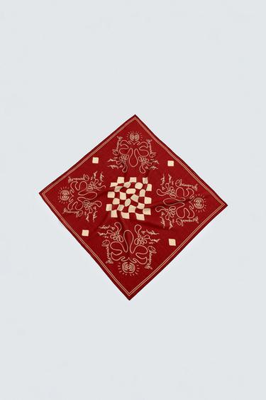 BANDANA ESTAMPADO CONTRASTE - Rojo de Zara