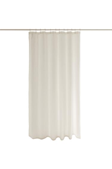 CORTINA DE BANHO EM LINHO JACQUARD - Marfim da Zara
