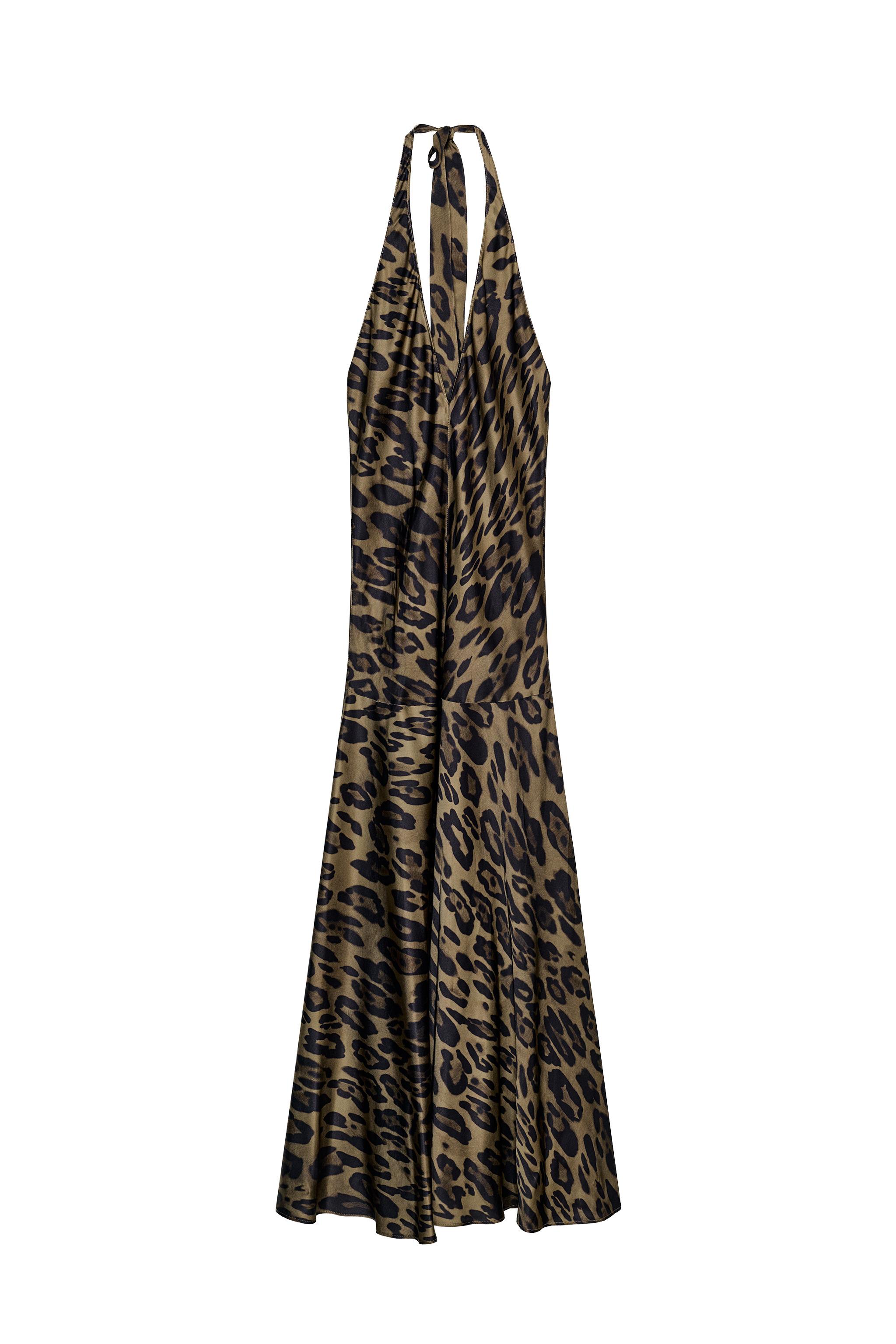PRINTED HALTER DRESS ZW COLLECTION - Khaki | ZARA South Africa