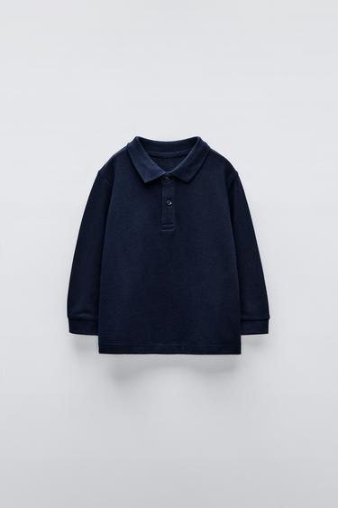 Zara BASIC PIQUÉ POLO - Navy blue