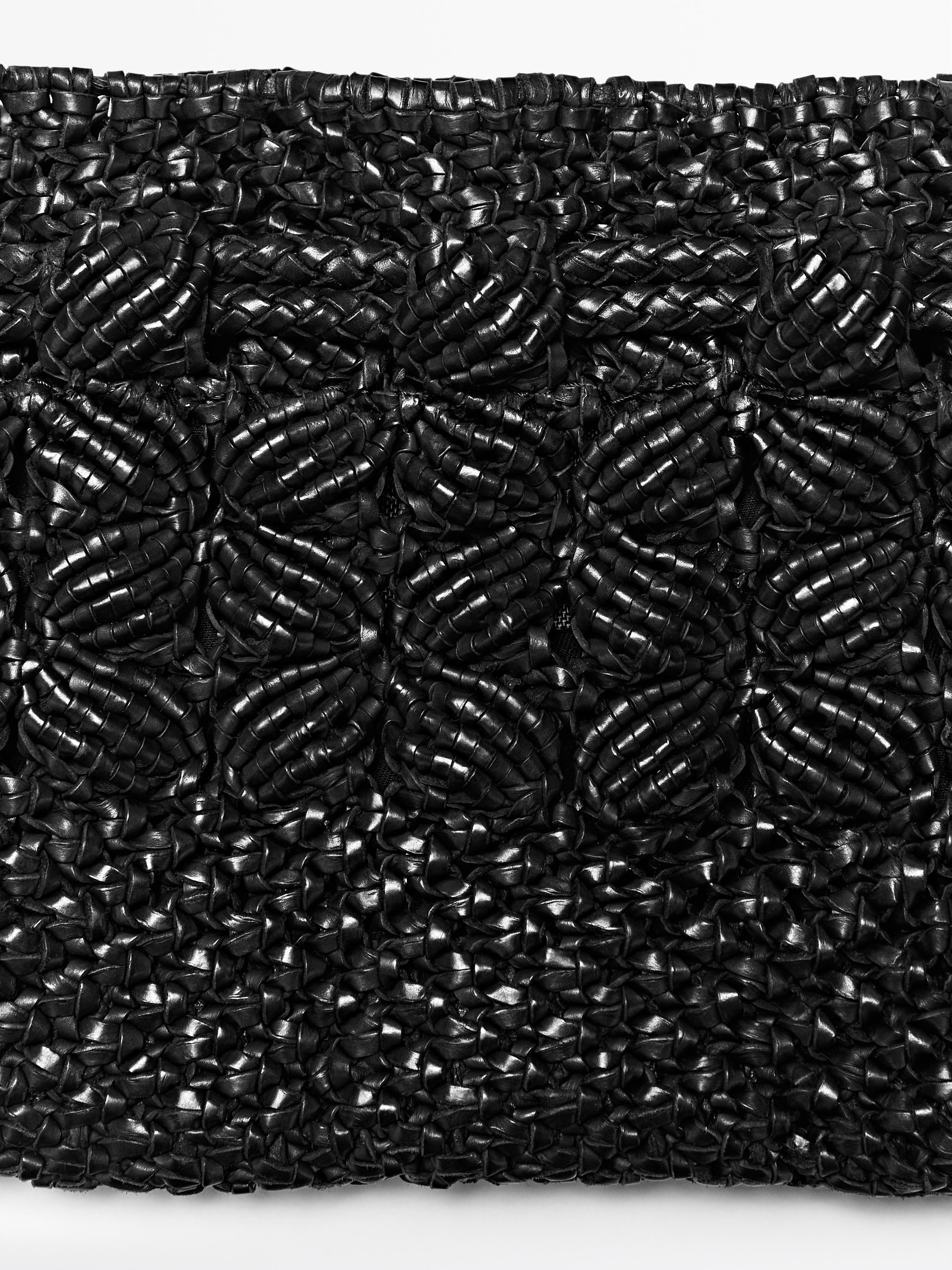Nappa leather macramé pouch bag
