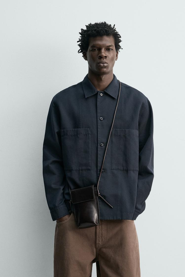 ZARA REGULAR FIT OVERSHIRT WITH POCKETS