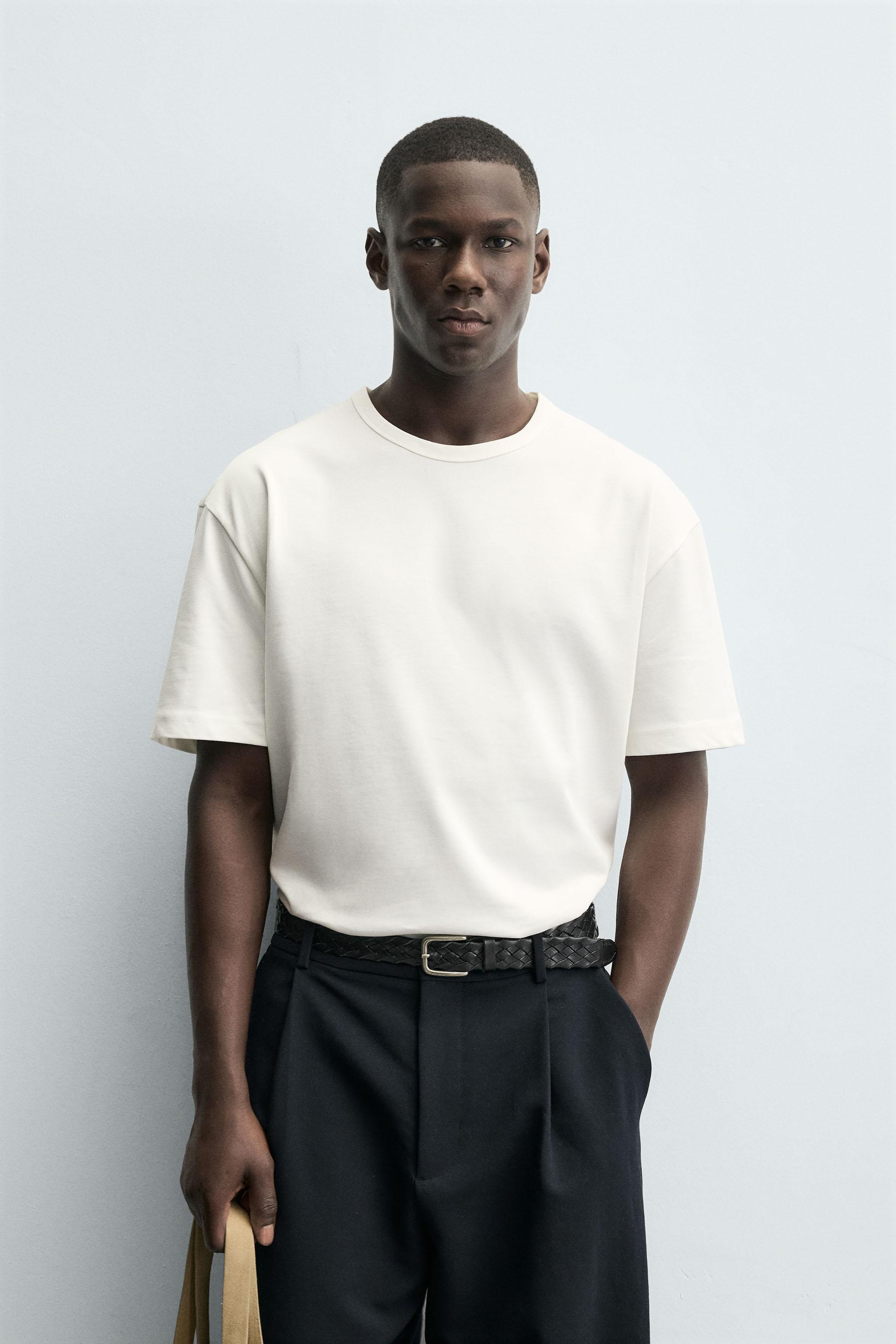 HEAVYWEIGHT BINDING T-SHIRT - Oyster-white | ZARA Singapore