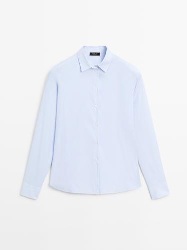 Zara Striped stretch shirt - Sky blue
