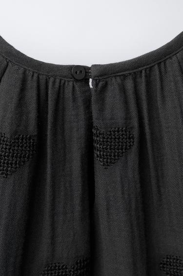 ROBE BRODÉE CŒURS - Gris moyen de Zara - Image 3
