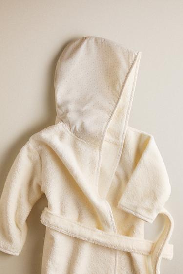 KIDS' POLKA DOT BATHROBE - Light beige by Zara