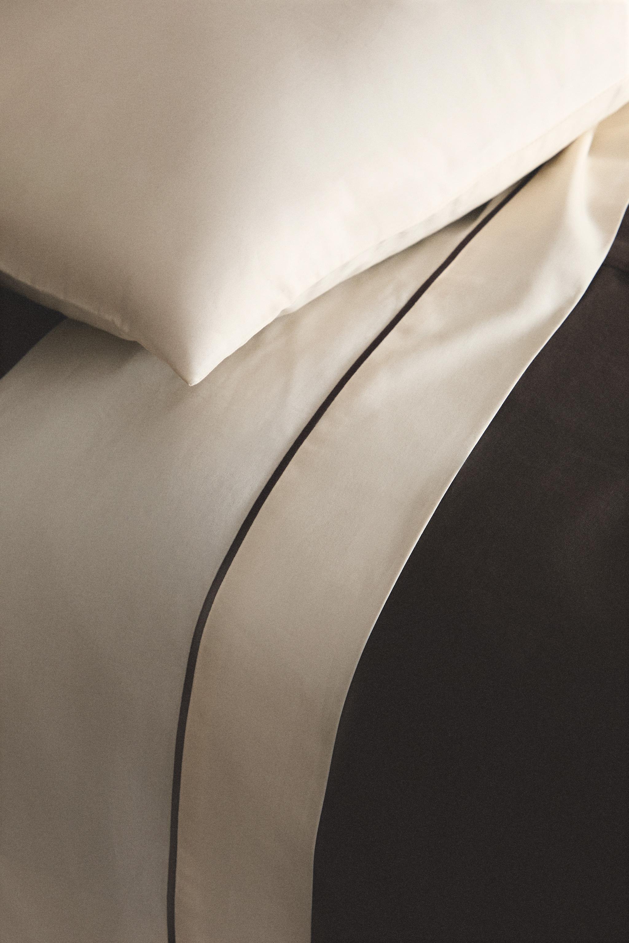 DRAP DE DESSUS SATIN FESTON (400 FILS)