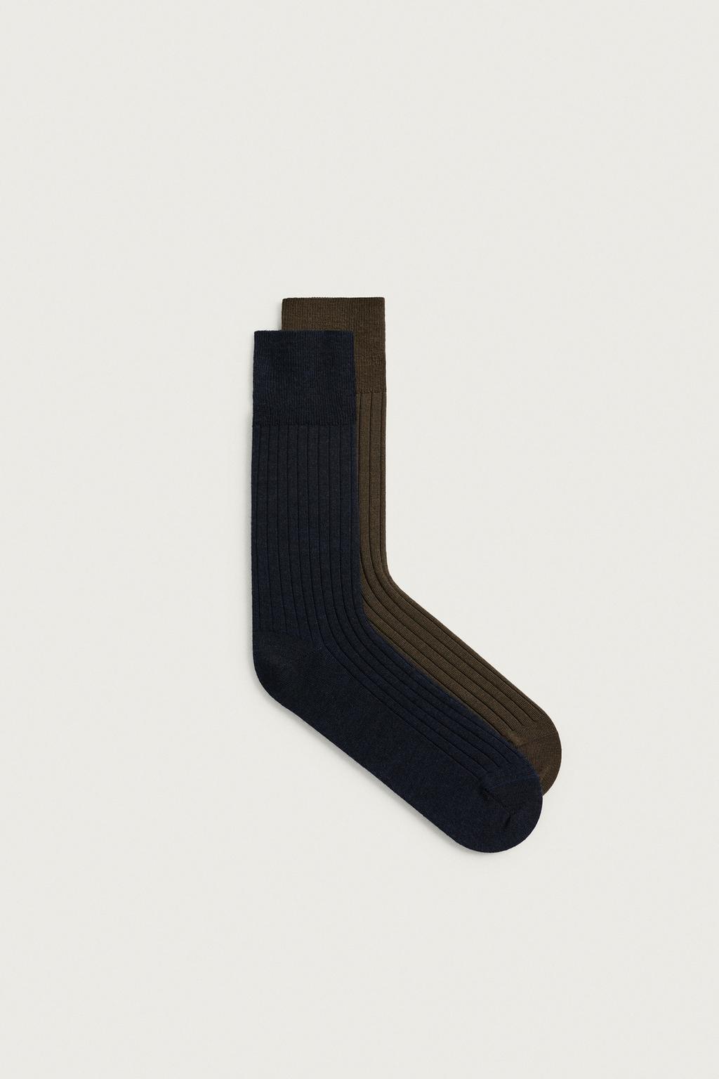 2-PACK OF WOOL BLEND KNIT SOCKS