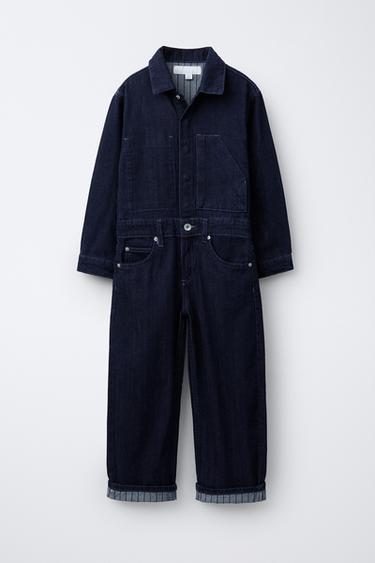 جمبسوت طويل من الدنيم - أزرق الخاص بـ Zara - صورة 0