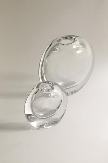 BUBBLE-EFFECT GLASS VASE - Transparent by Zara - Image 1