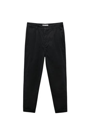 PLEATED CHINO TROUSERS