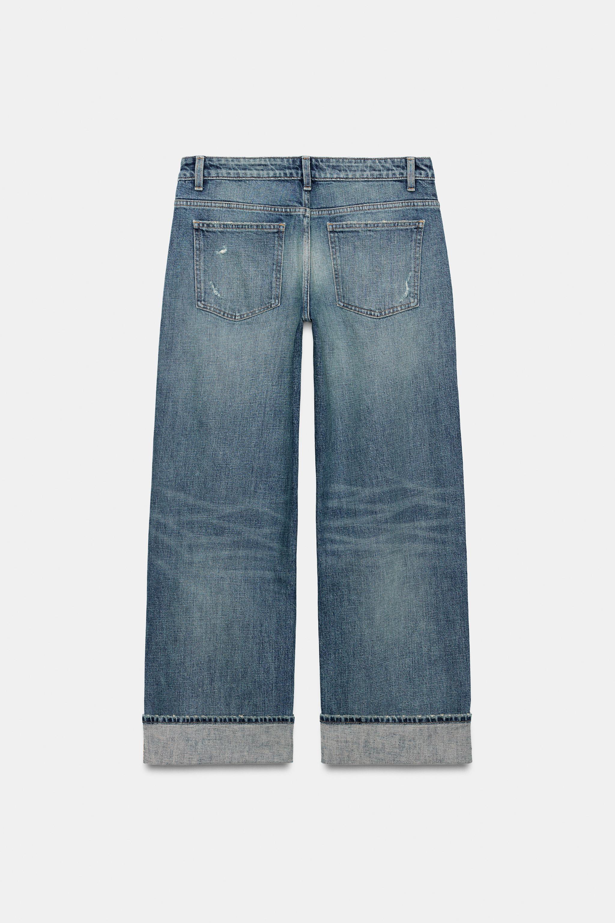 Женские джинсы Zara TRF LOOSE LOW-RISE FOLDED HEM JEANS — фото 9