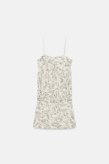 Zara 珠飾迷你連身裙 - 銀色