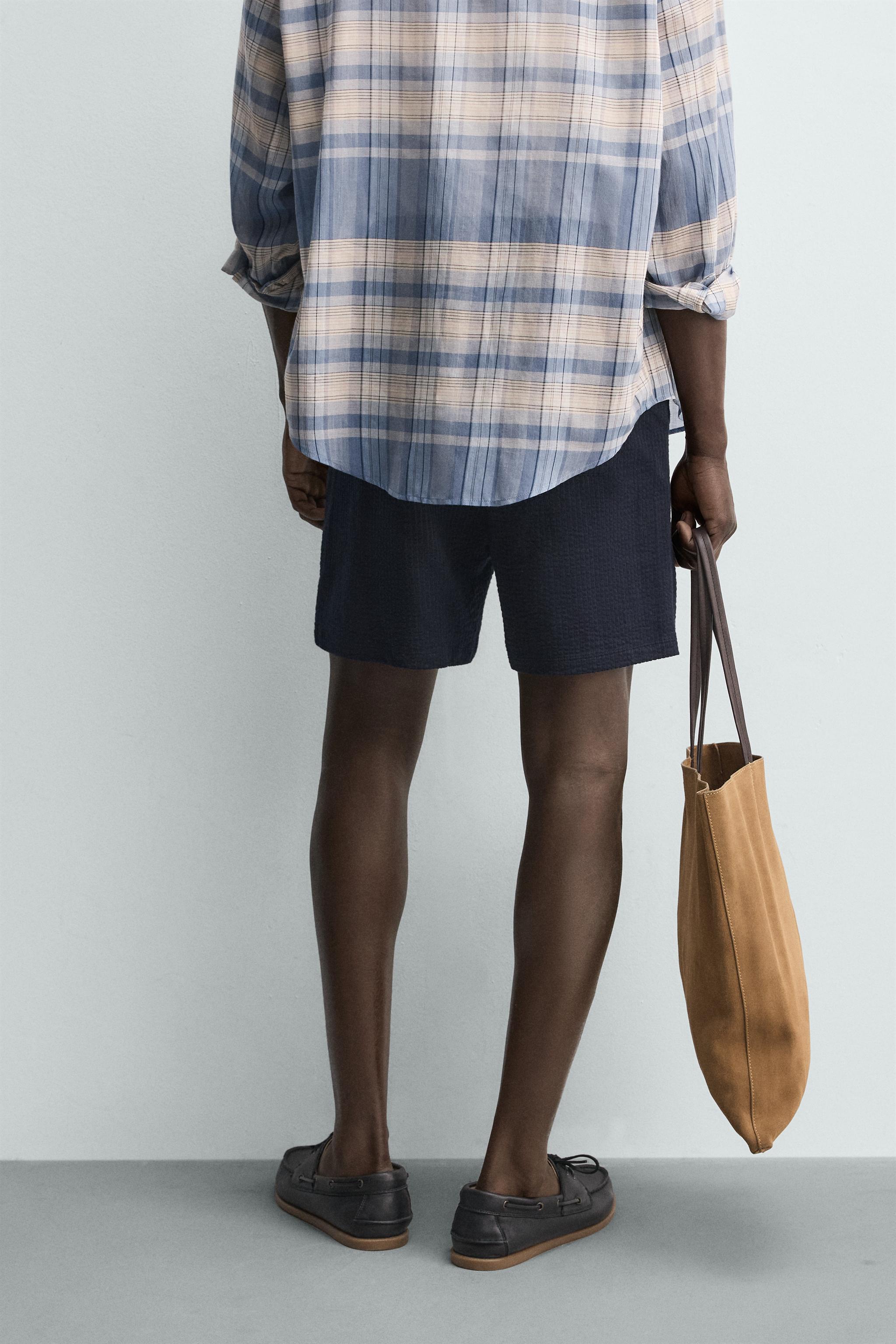 REGULAR FIT SEERSUCKER SHORTS