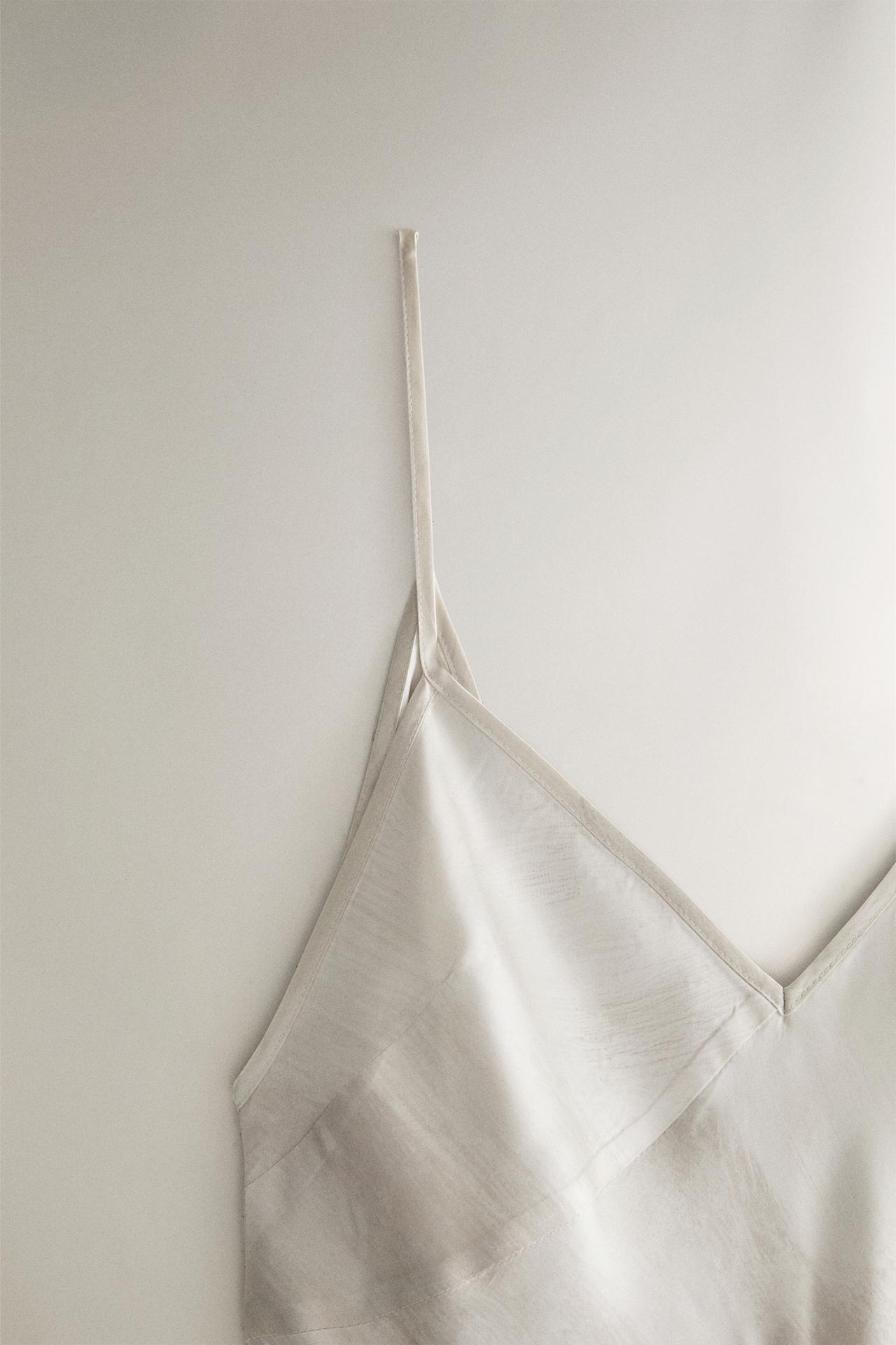 WATERCOLOUR PRINT NIGHTDRESS — Grey / Tan
