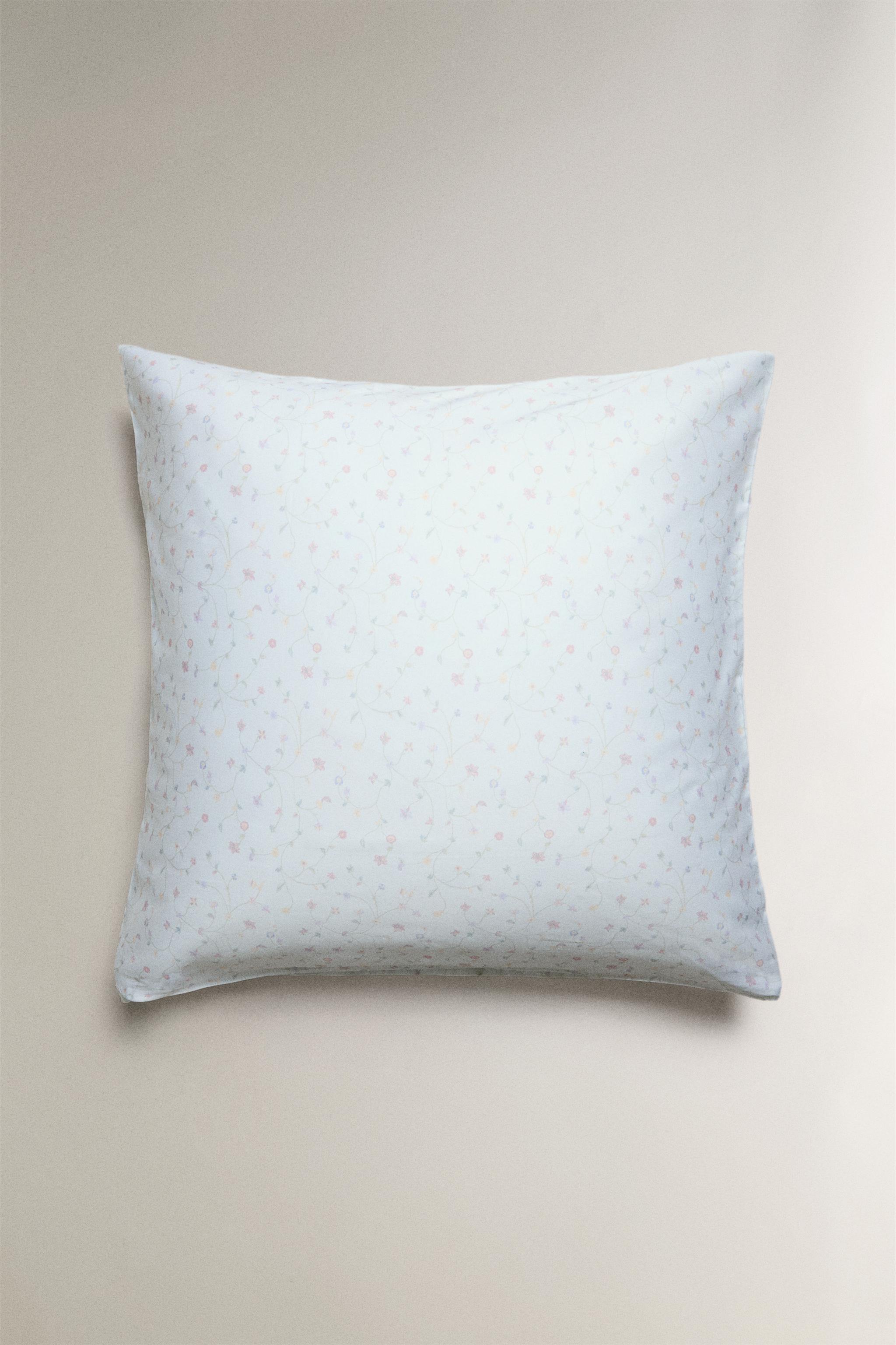 MINI FLOWER SATEEN PILLOWCASE — Blue / Green