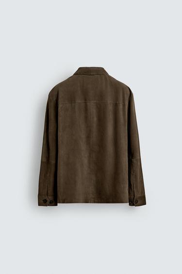 SURCHEMISE CUIR DAIM - Vert olive de Zara - Image 7