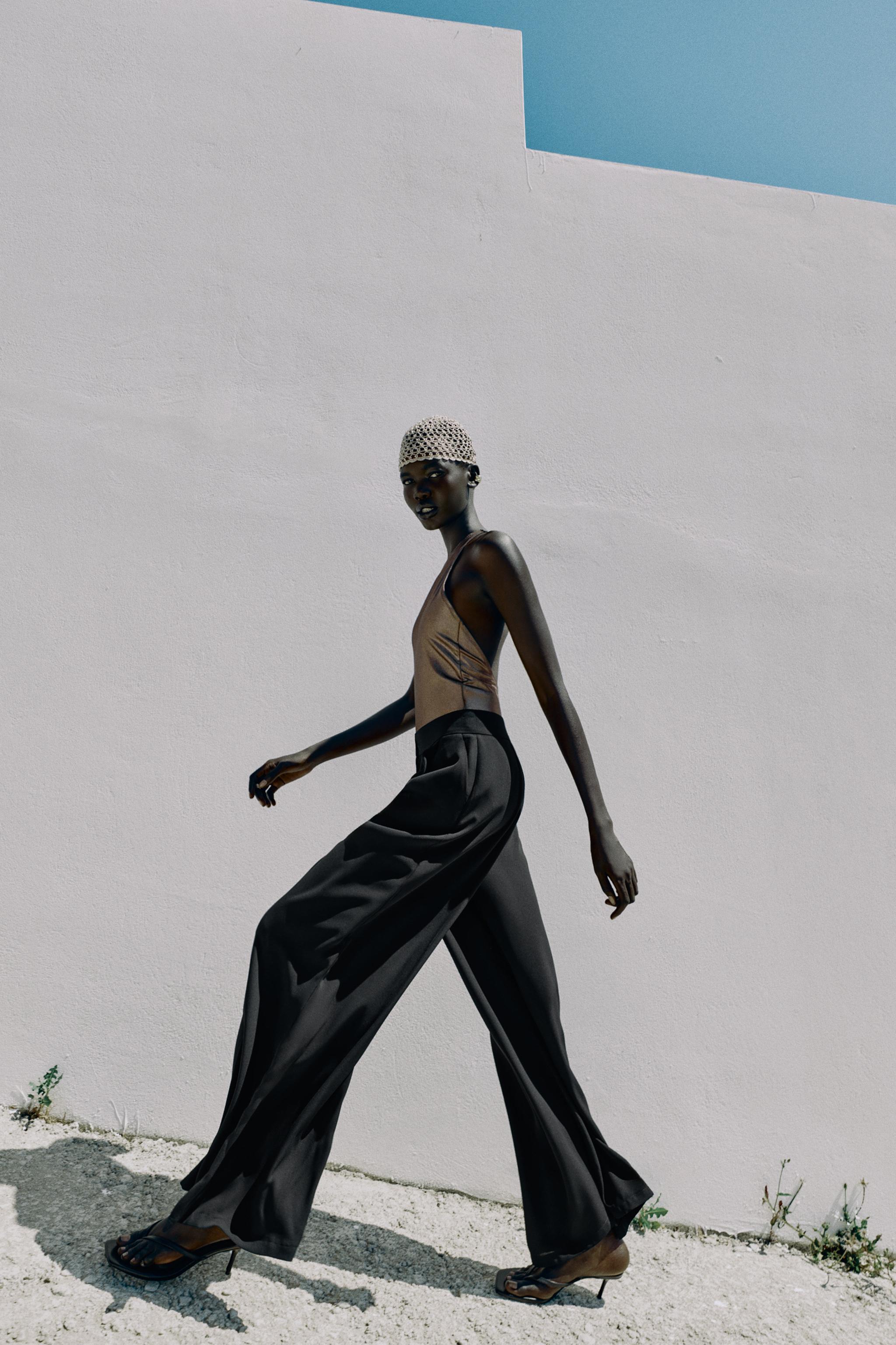 Женские брюки Zara GOLD BUTTON PALAZZO PANTS — фото 5