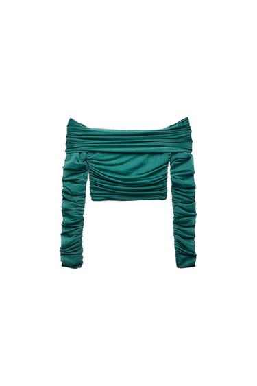RUCHED ORGANZA TOP