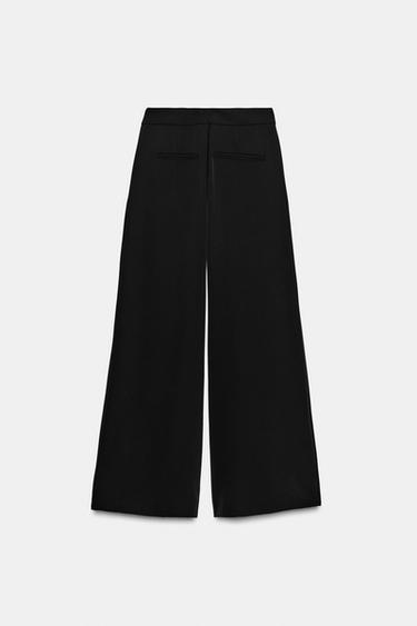 FLOWING PALAZZO TROUSERS - Black by Zara