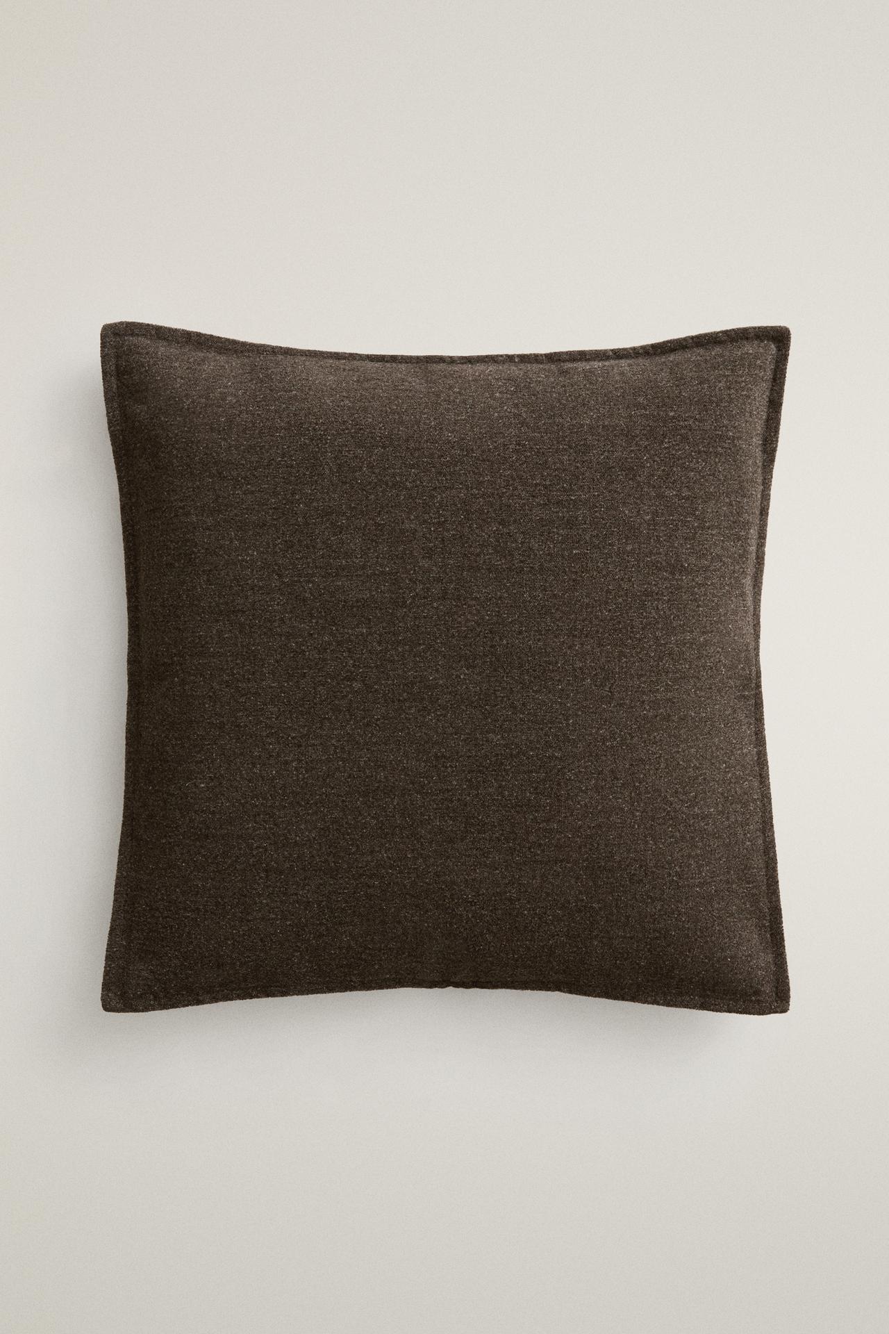 VELVET CUSHION COVER — Brown