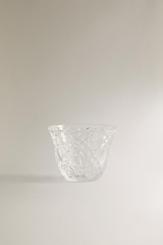 SMALL GLASS TUMBLER WITH RAISED DESIGN - Transparent by Zara - Image 0