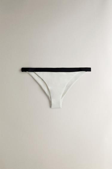 コントラストバンド ビーチビキニボトムエクリュ0Zaraのコントラストバンド ビーチビキニボトム - エクリュ - 画像 0