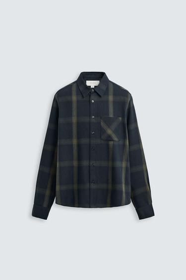 CHECK SHIRT - Dark navy by Zara