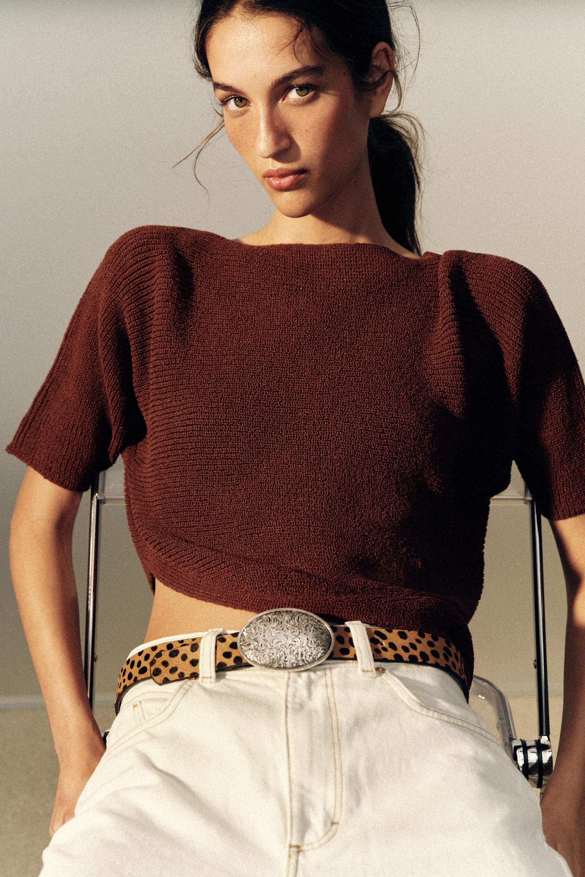 CEINTURE EN CUIR 100 % À IMPRIMÉ ANIMALIER
