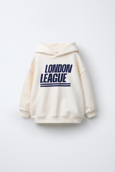 SLOGAN PRINT HOODIE - Oyster-white by Zara