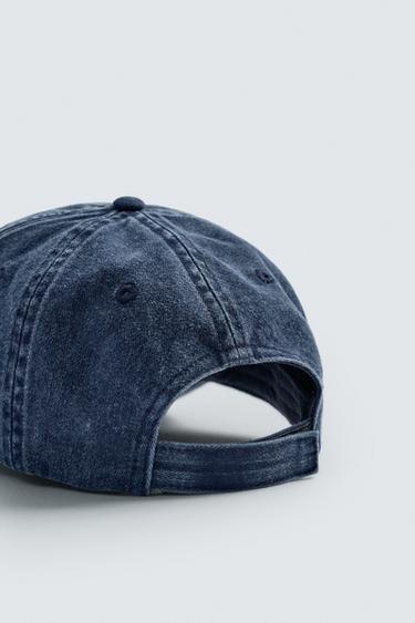 WASHED CAP WITH EMBROIDERED TEXT - Blue by Zara - Image 6