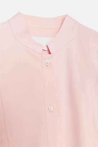 CHEMISE ASYMÉTRIQUE POPELINE ZW COLLECTION - Rose de Zara - Image 5