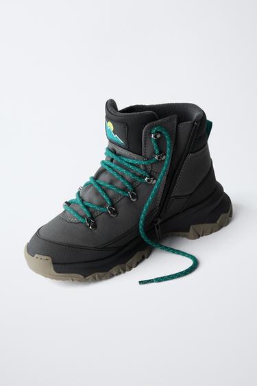 WATER-REPELLENT HIKING BOOTS - Green by Zara - Image 2