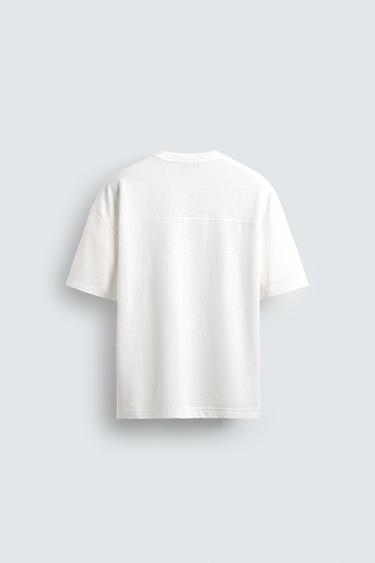RELAXED FIT EMBROIDERED SLOGAN T-SHIRT - White by Zara - Image 7