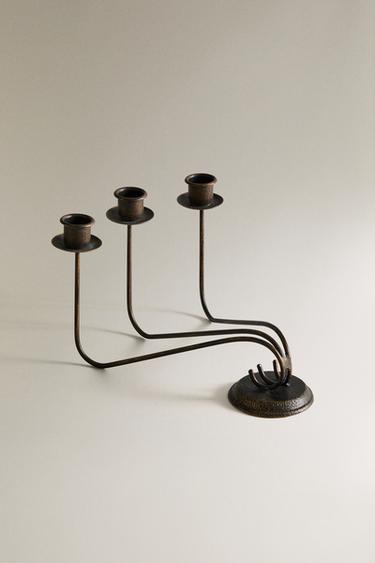CANDELABRO TRIPLO FERRO - Ossido di Zara