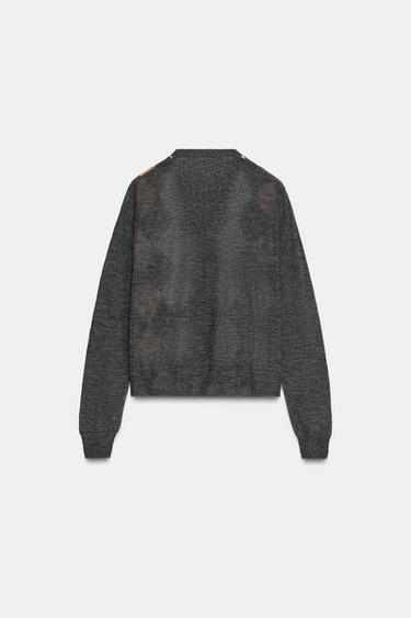GILET EN MAILLE LOSANGES - Gris de Zara - Image 5