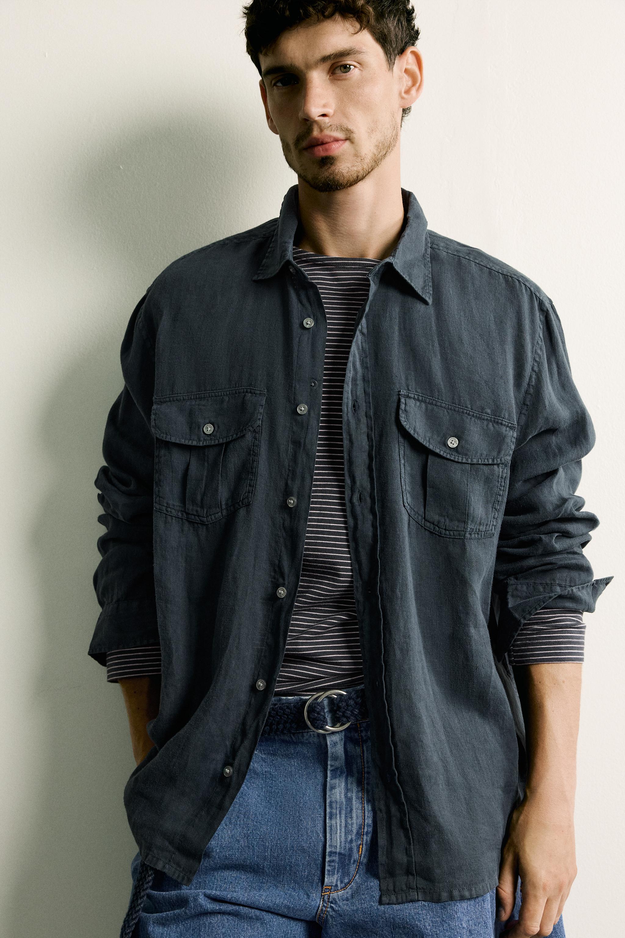 RELAXED FIT 100% LINEN SHIRT
