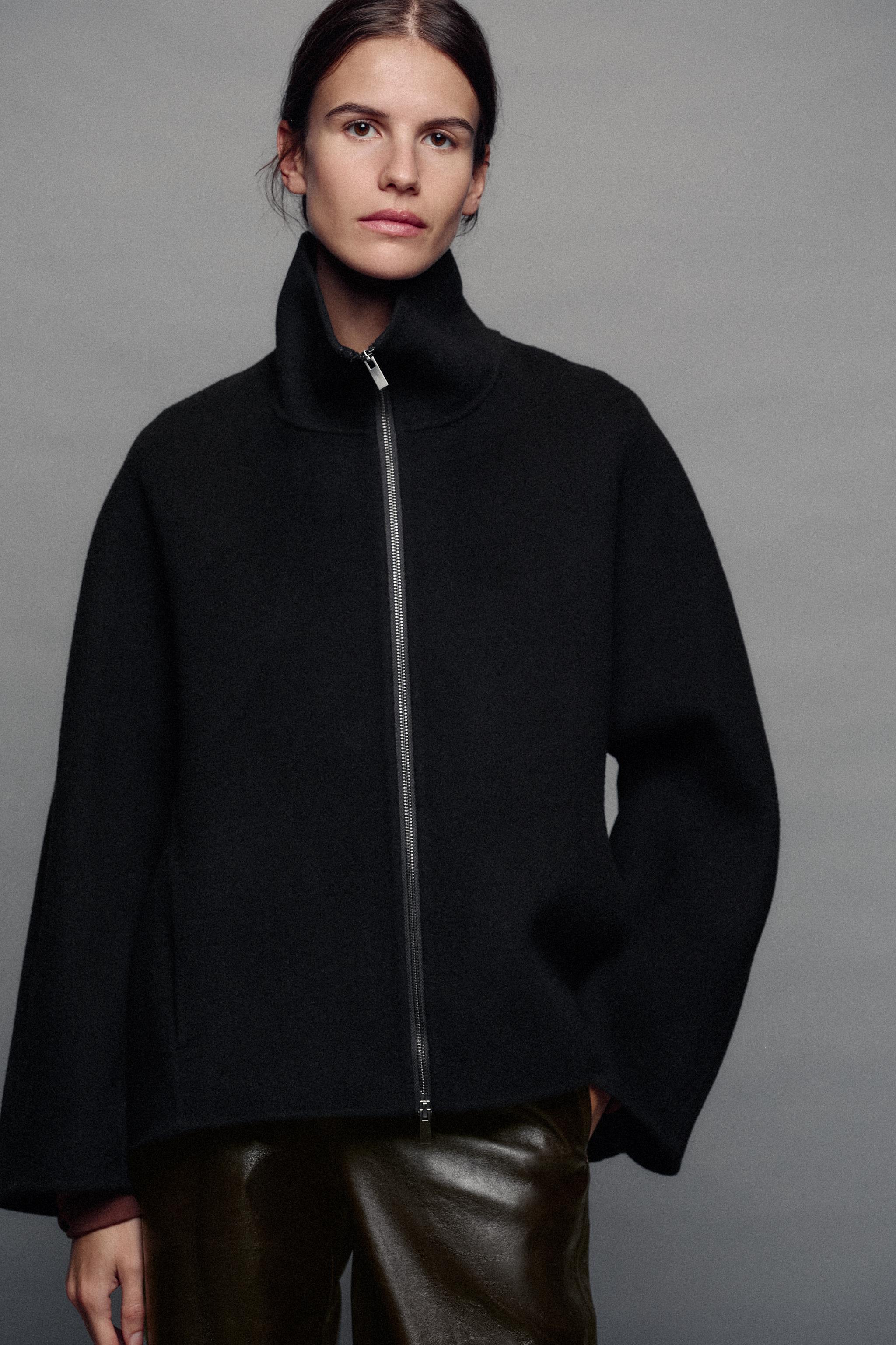 ZW COLLECTION WOOL-BLEND CROPPED COAT
