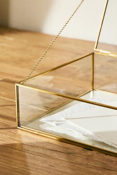 GLASS JEWELLERY BOX WITH METAL BORDER - Gold by Zara - Image 6