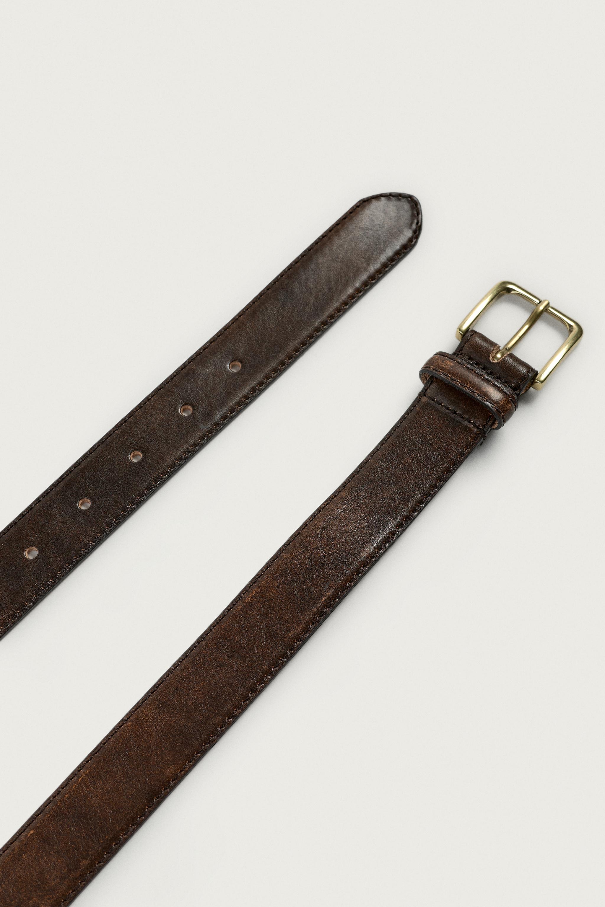 Zara VINTAGE EFEKTLİ DERİ KEMER görsel 4