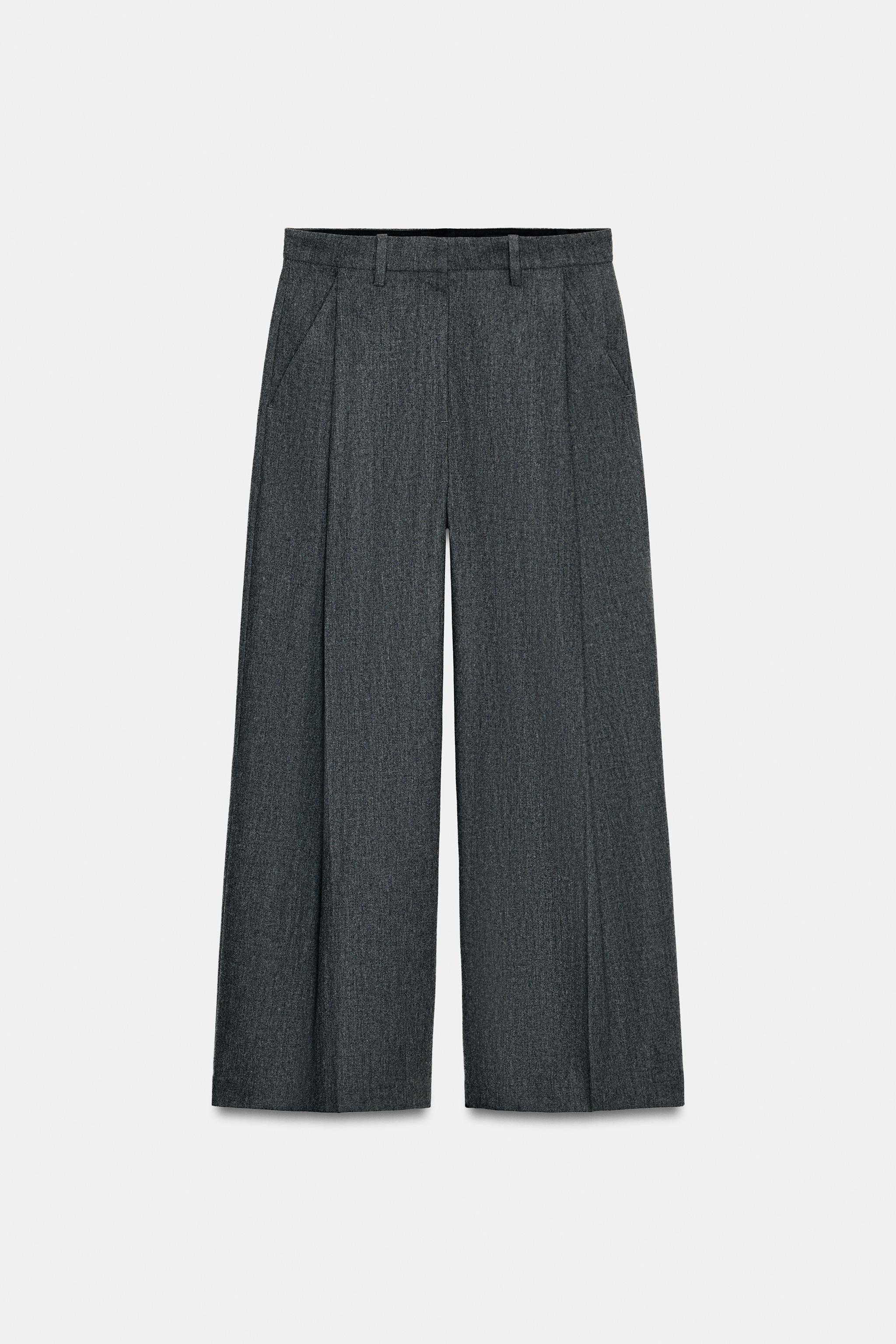 ZW COLLECTION ダーツ入りワイドレッグパンツ - グレー | ZARA Japan