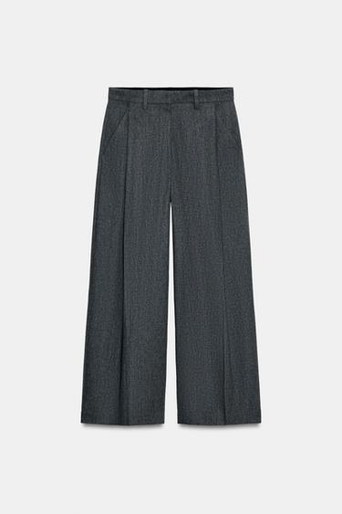 ZW COLLECTION WIDE-LEG DARTED TROUSERS - Grey by Zara - Image 6