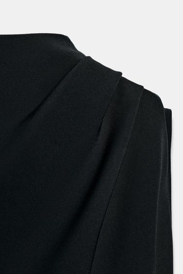 ROBE MI-LONGUE ASYMÉTRIQUE - Noir de Zara - Image 8
