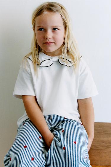 BANDANA NECK T-SHIRT WITH BOW - White by Zara