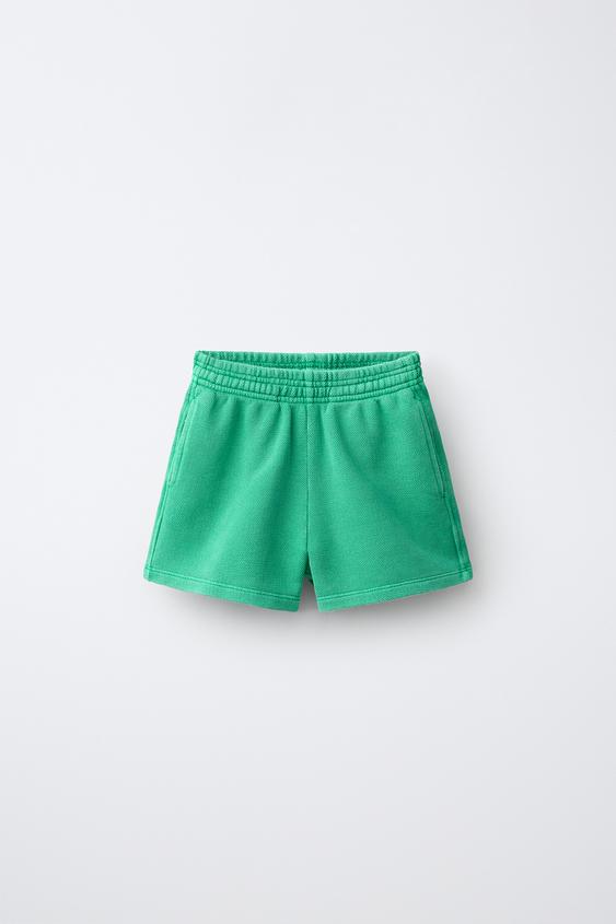 PLAIN PIQUÉ BERMUDA SHORTS - Green de Zara - Imagen 0