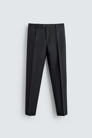 100% WOOL SUIT TROUSERS - Dark navy by Zara