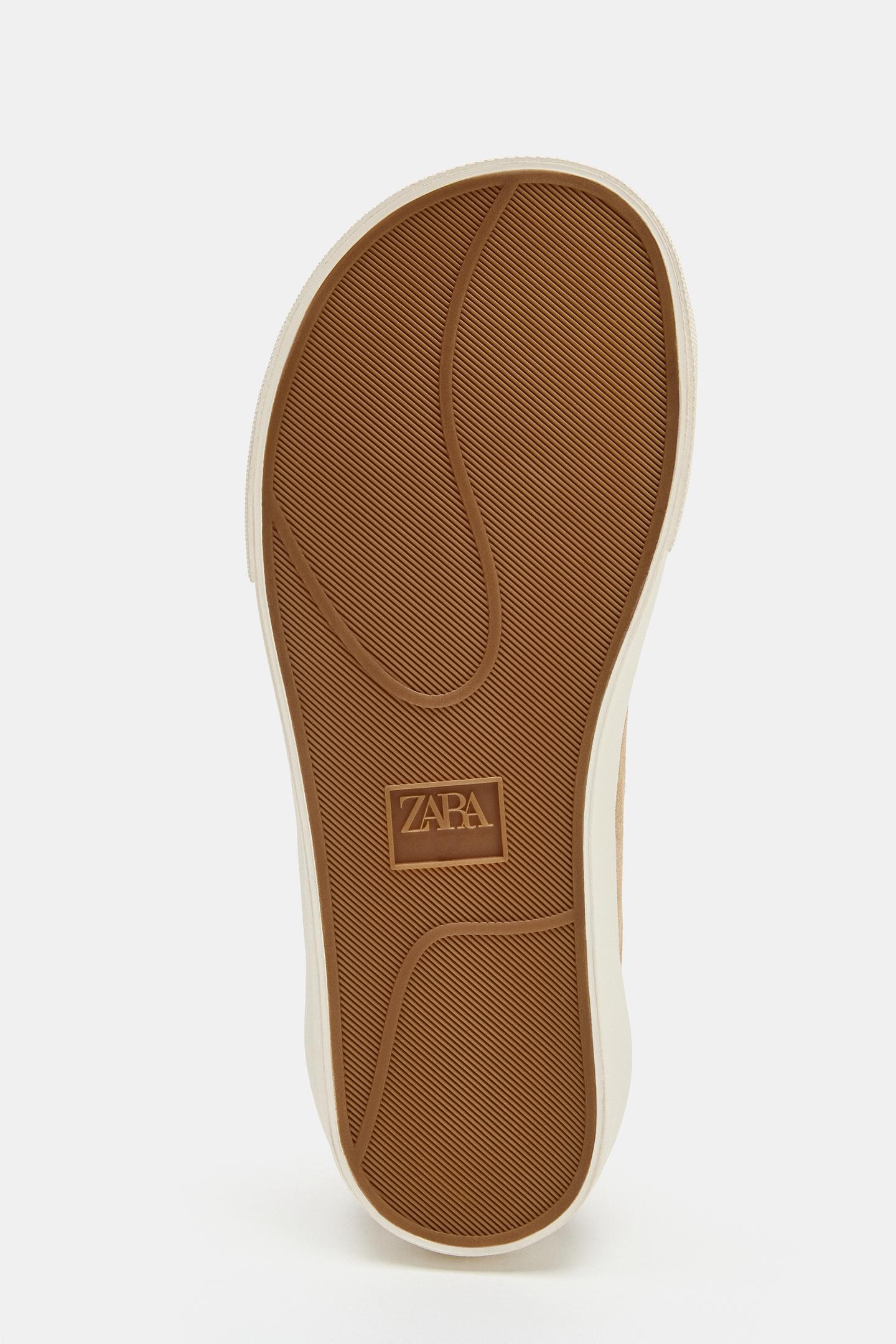 Кроссовки Zara Leather Barefoot, цвет: Коричневый — фото 6